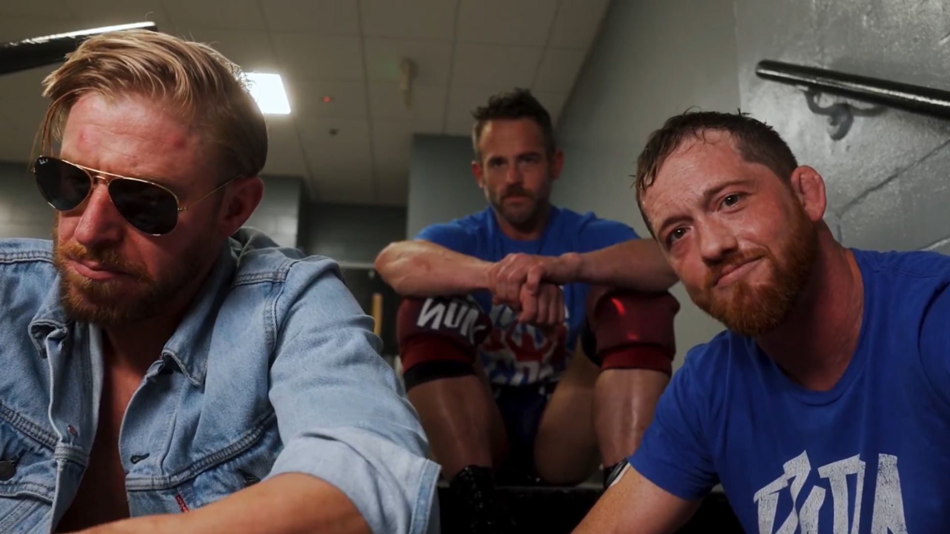 Kyle O&#039;Reilly (on the extreme right) with Roderick Strong and Orange Cassidy [Image Credits: AEW on X]