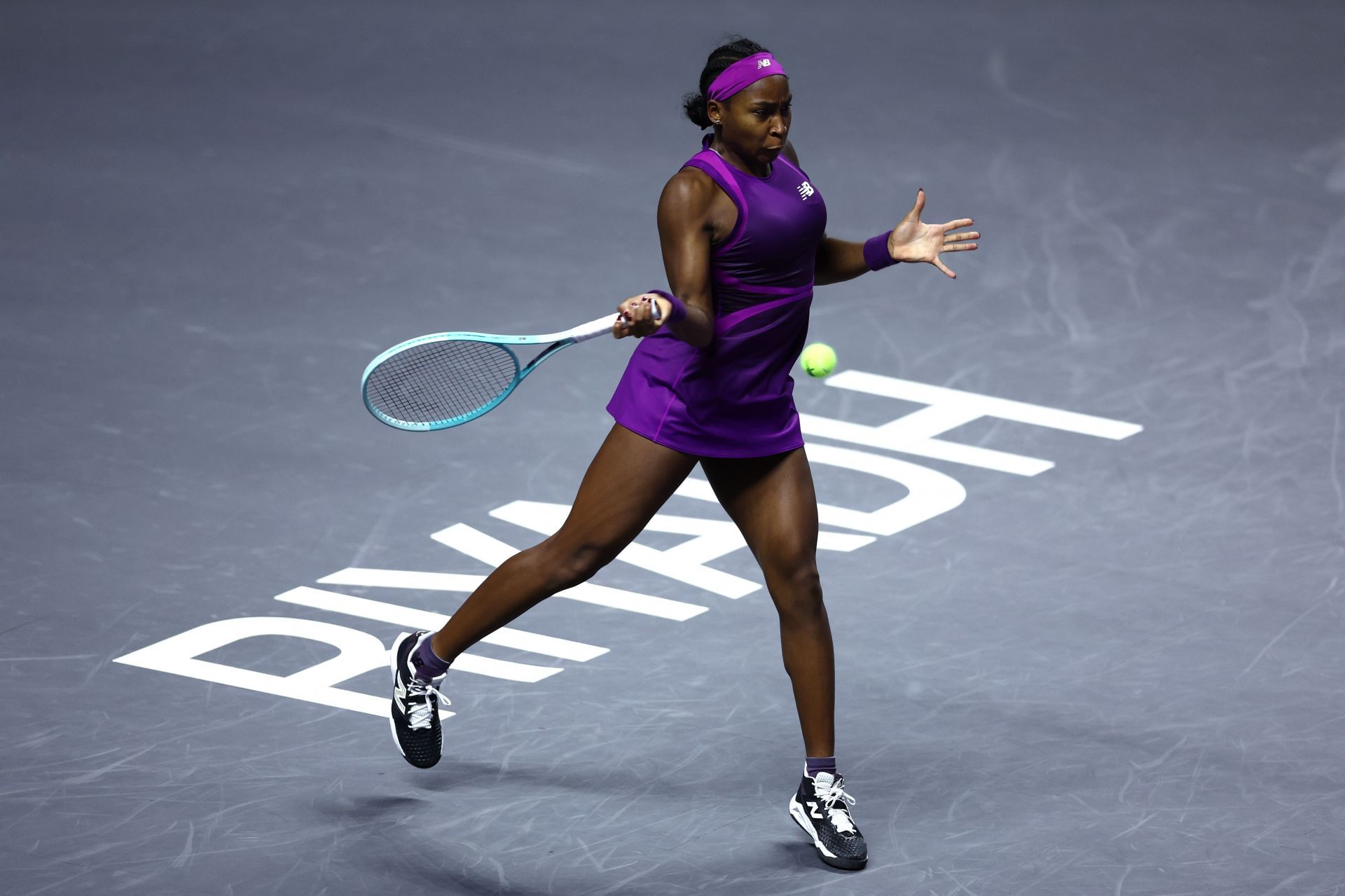 Coco Gauff in action at the 2024 WTA Finals (Source: Getty)