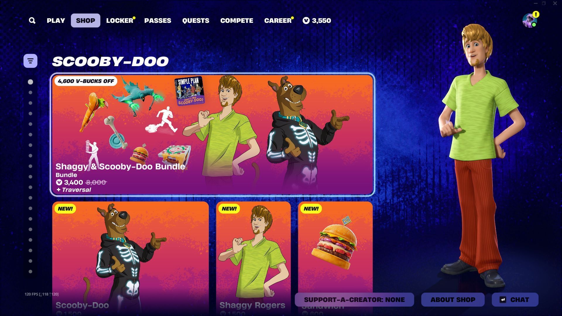 You can purchase the Shaggy and Scooby-Doo skins in Fortnite separately as well (Image via Sportskeeda Gaming || Epic Games)