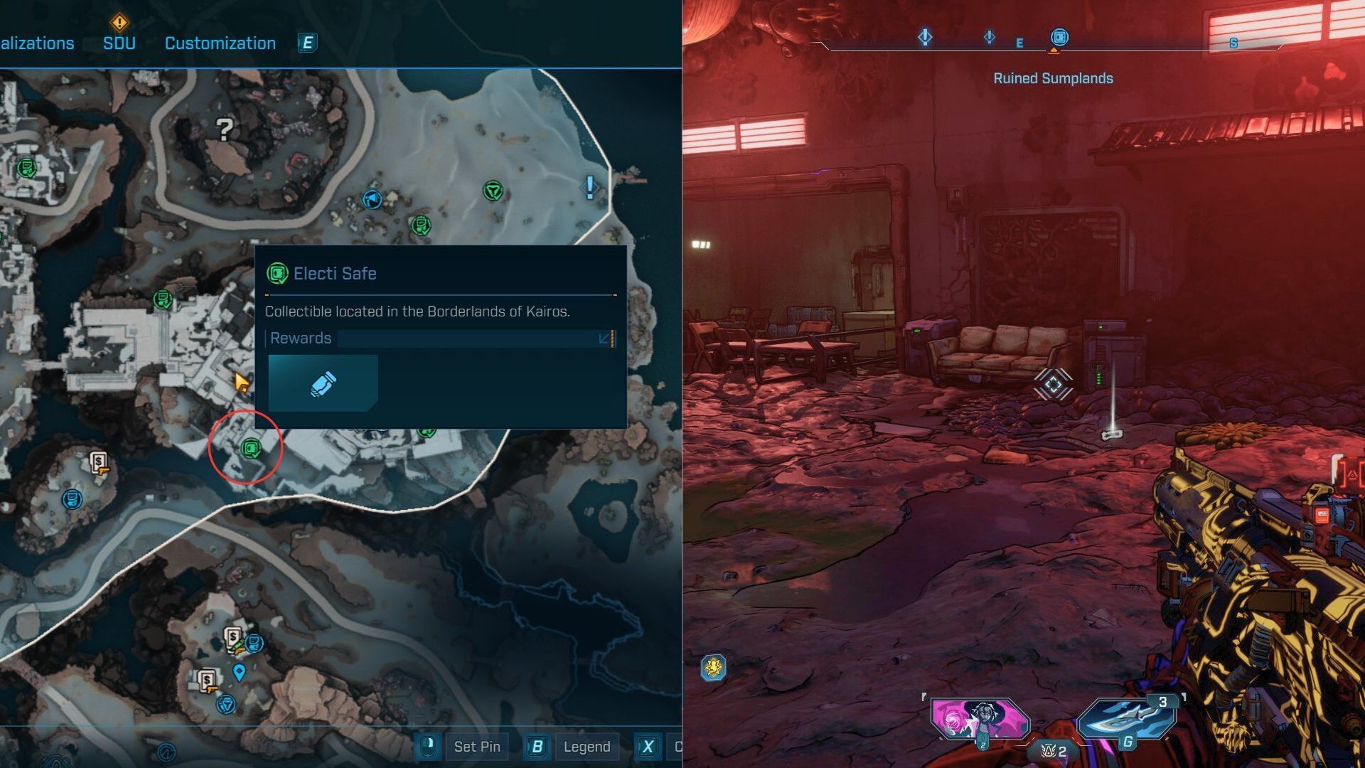 Ruined Sumplands Electi Safe #1 location (Image via 2K)