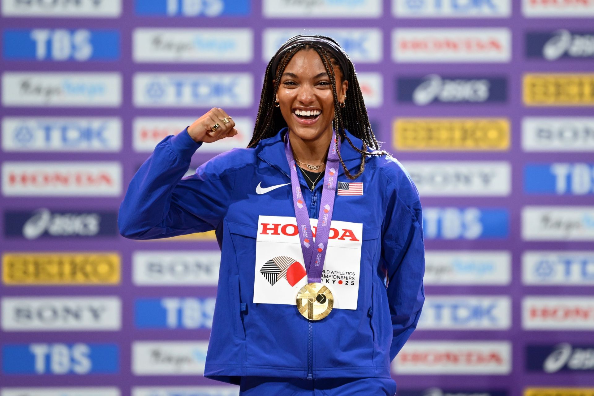  Tara Davis-Woodhall at the World Athletics Championships in Tokyo, Japan. (Photo by Getty Images)