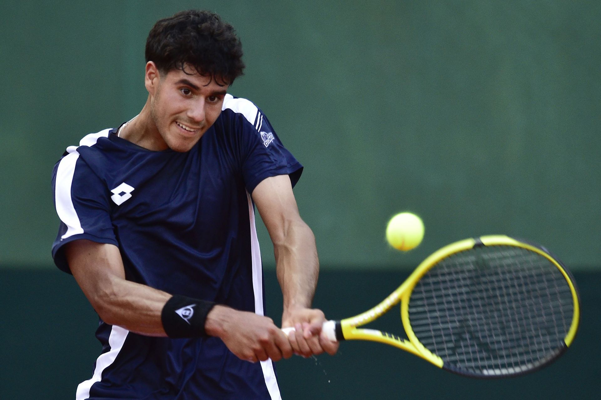 Adolfo Daniel Vallejo hits a backhand | Image Source: Getty