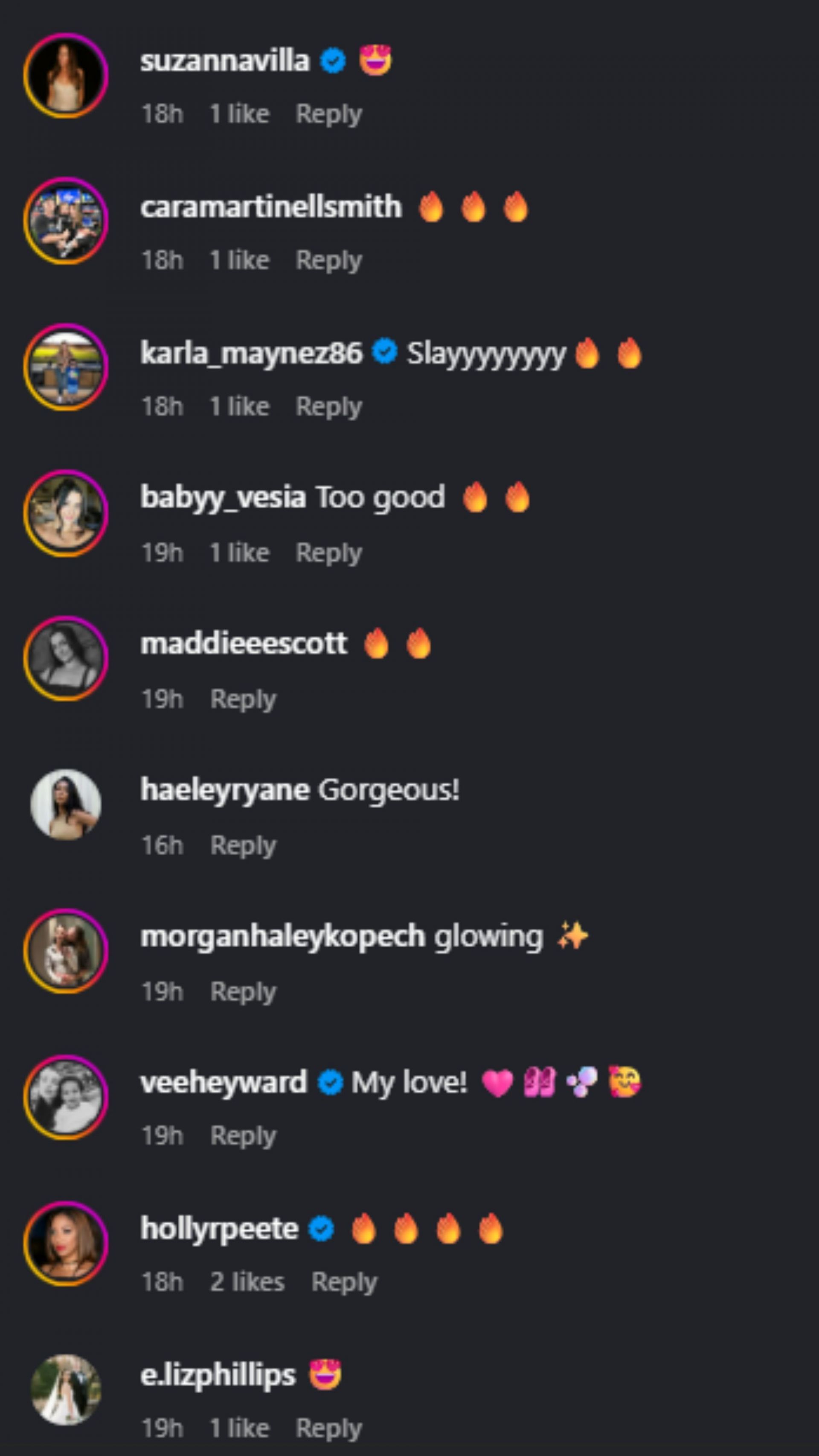 Screenshot of comments [Source: Instagram/mrsbriannabetts]