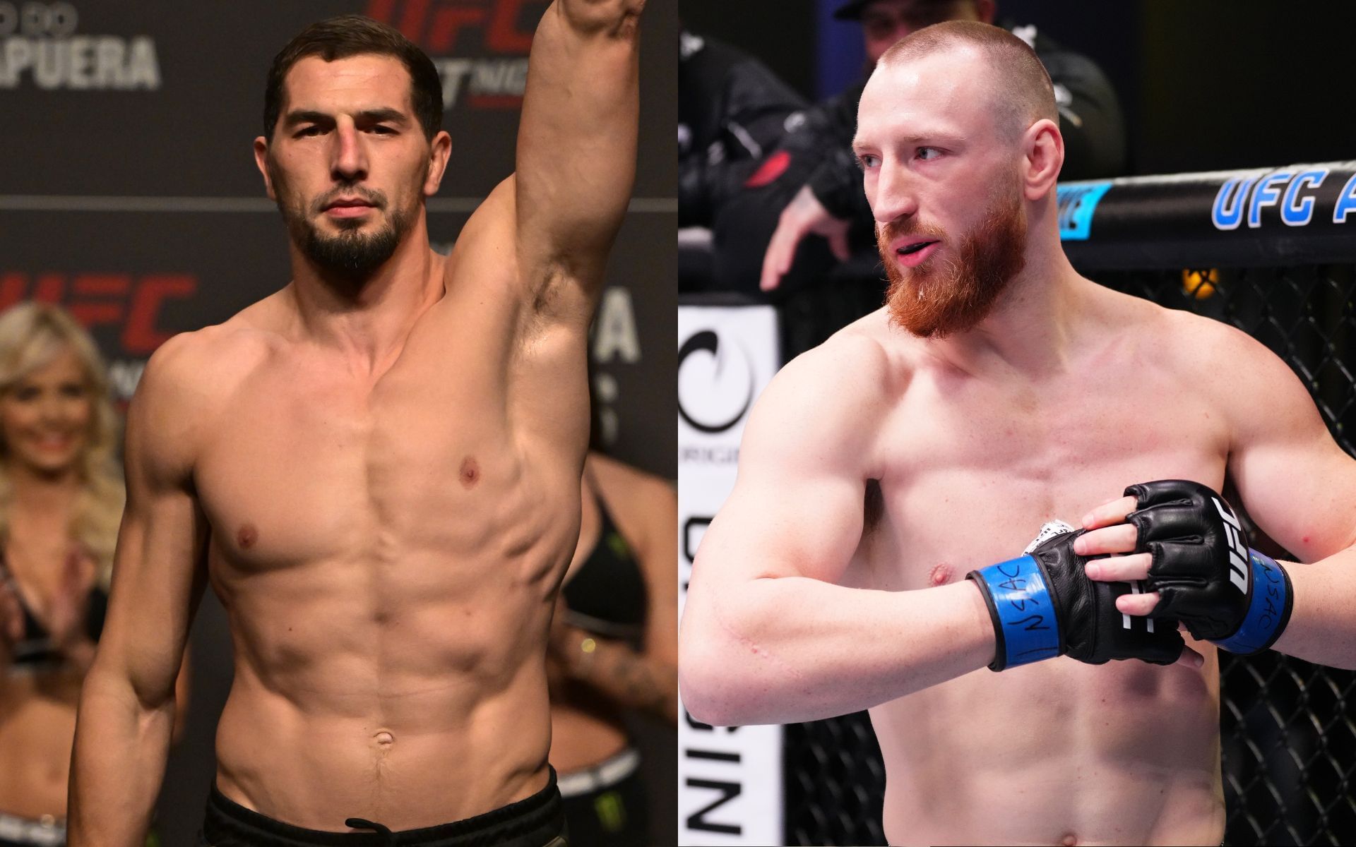 Abus Magomedov vs. Joe Pyfer. [Images courtesy: Getty]