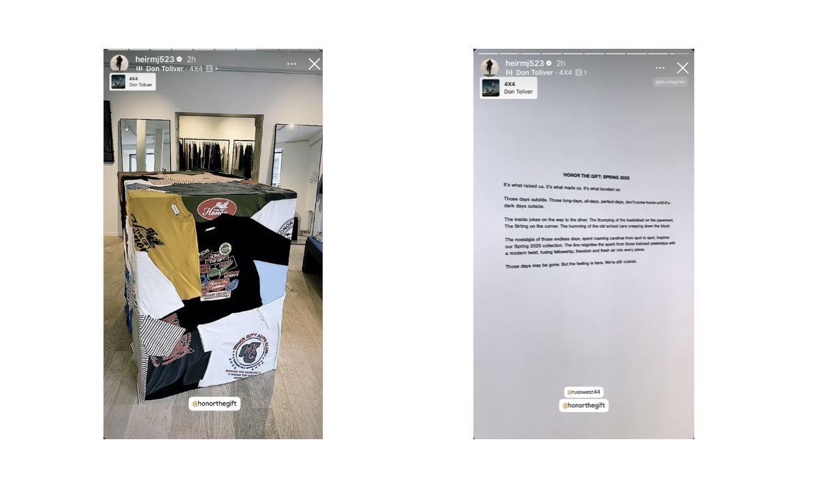 Marcus Jordan shows love to Russell Westbrook&#039;s brand in 2024 (Source: IG)