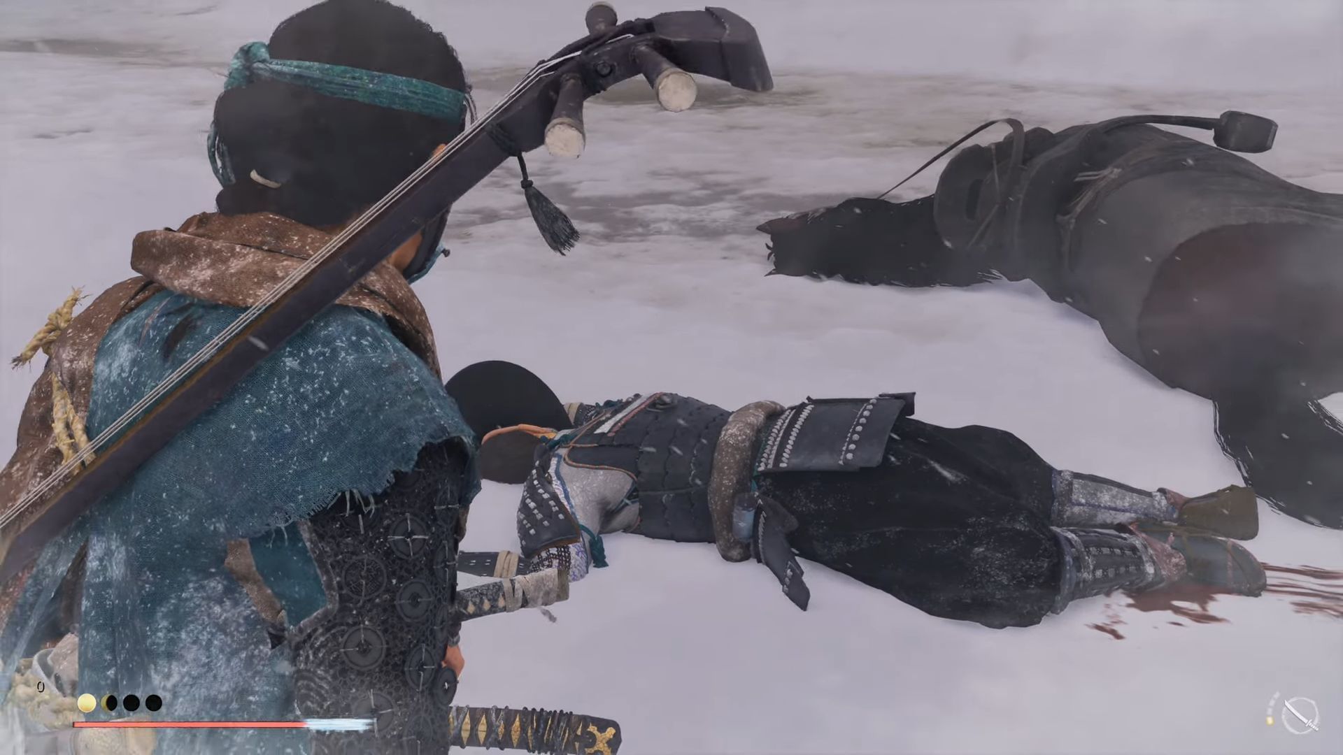 The trail of dead horses (Image via Sucker Punch Productions and YouTube.com/@gamerackguides)