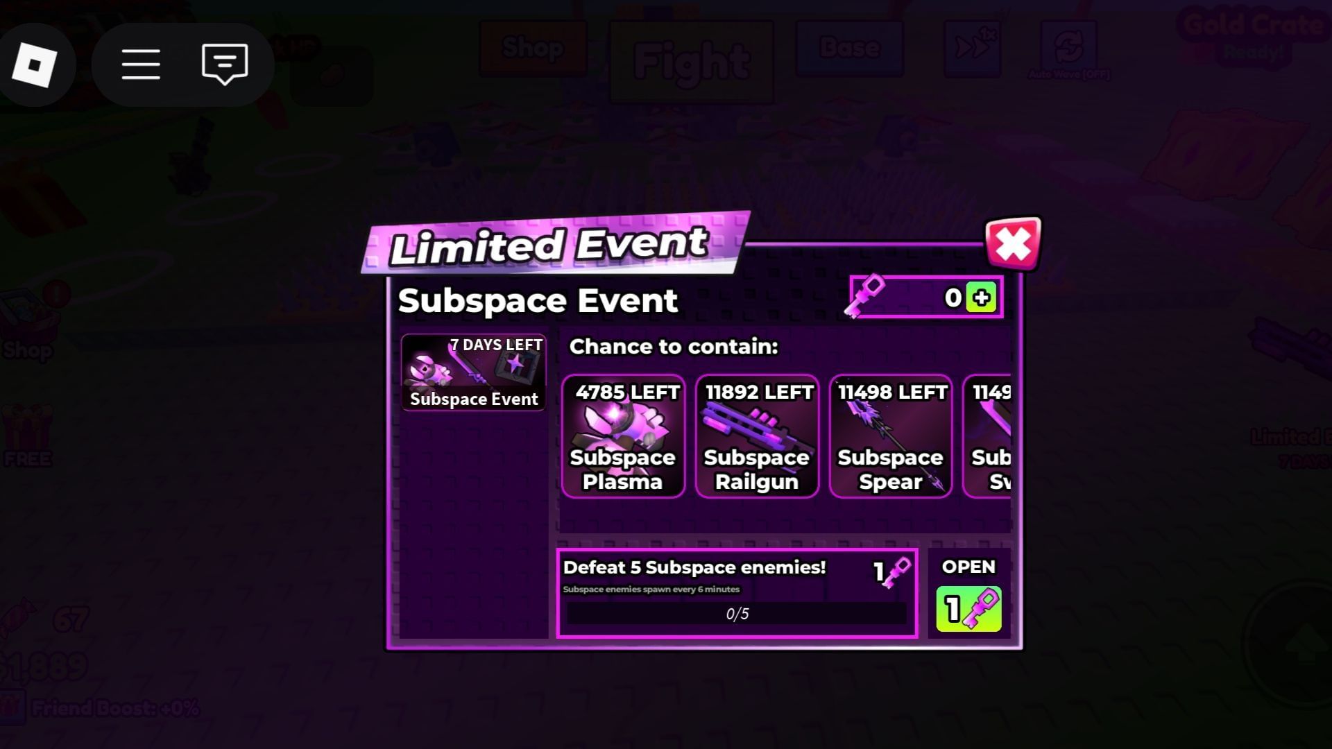 Subspace event banner (Image via Roblox)