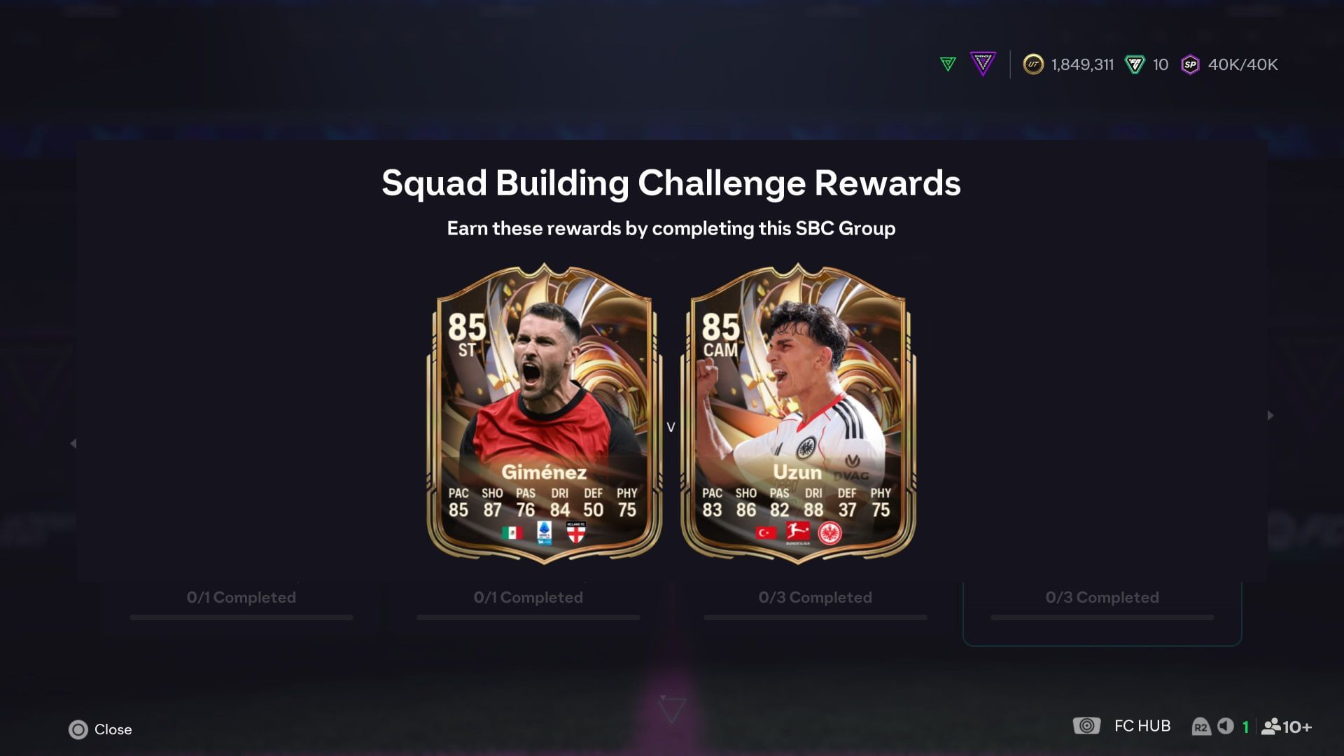 The available players (Image via EA Sports)