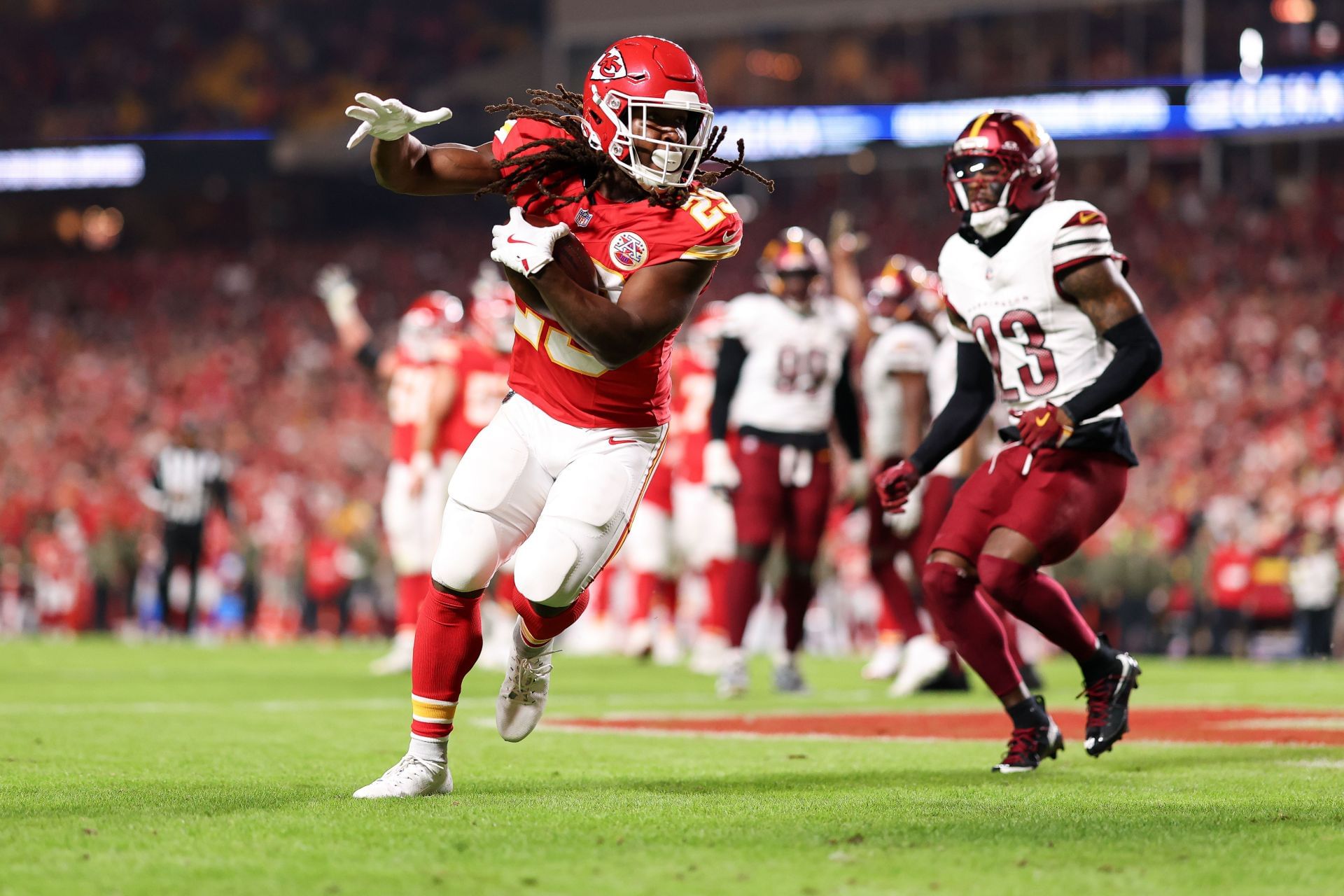 Kareem Hunt at Washington Commanders v Kansas City Chiefs - NFL 2025 - Source: Getty