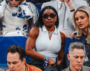 "You all reach for anything" - Simone Biles fires back at fan over comment about her friendship with fencer Miles Chamley-Watson