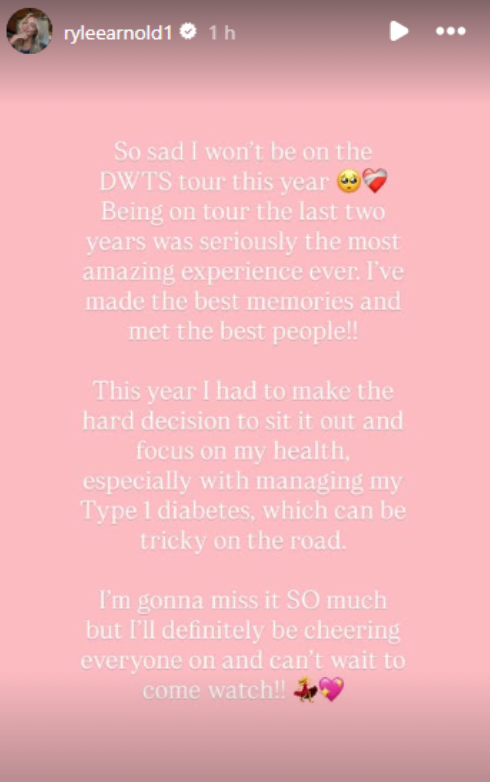 Screengrab of Rylee Arnold&#039;s Instagram story [Image Source : Rylee Arnold&#039;s Instagram] 