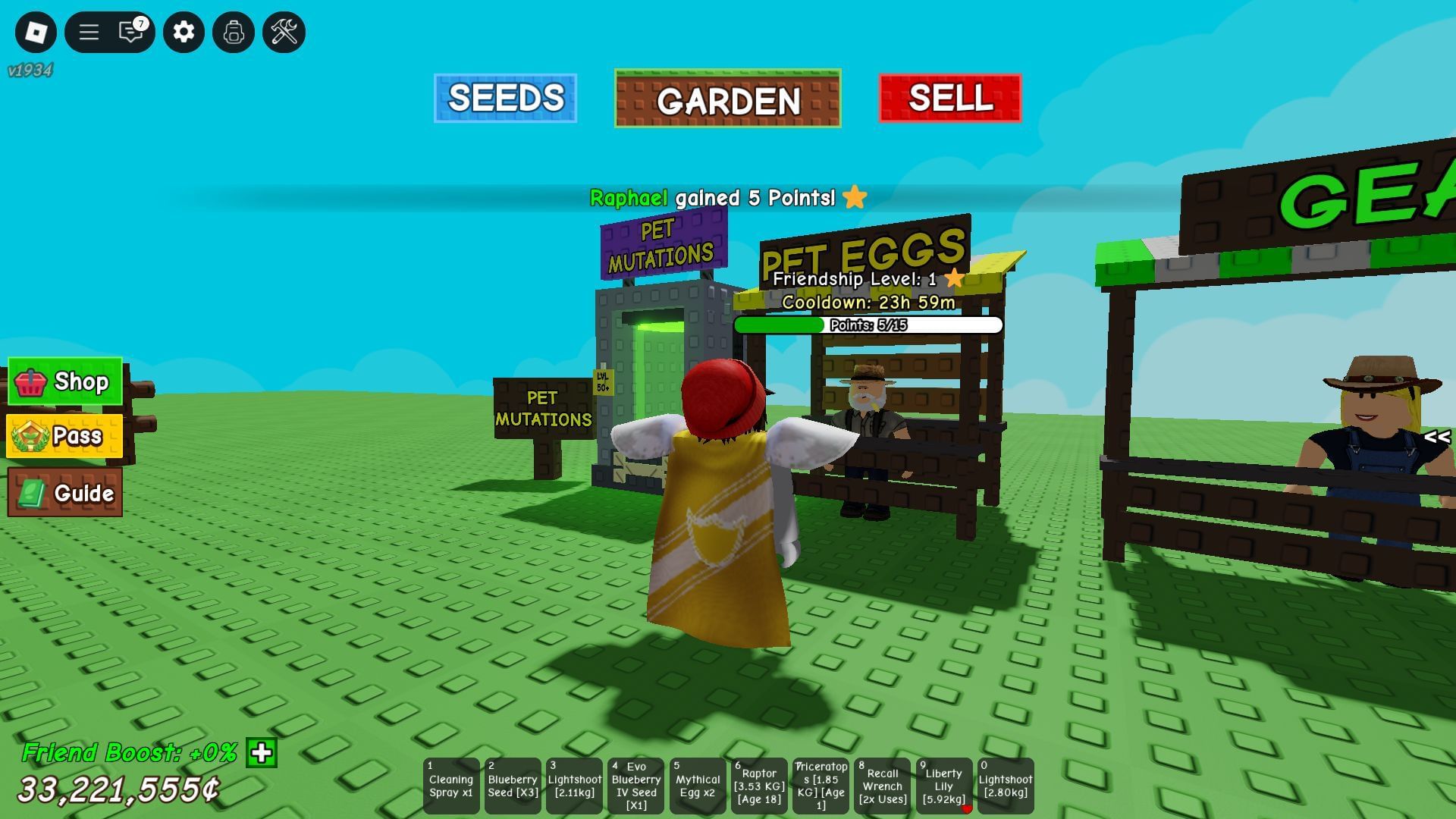 Checking Raphael&#039;s Friendship Level (Image via Roblox)
