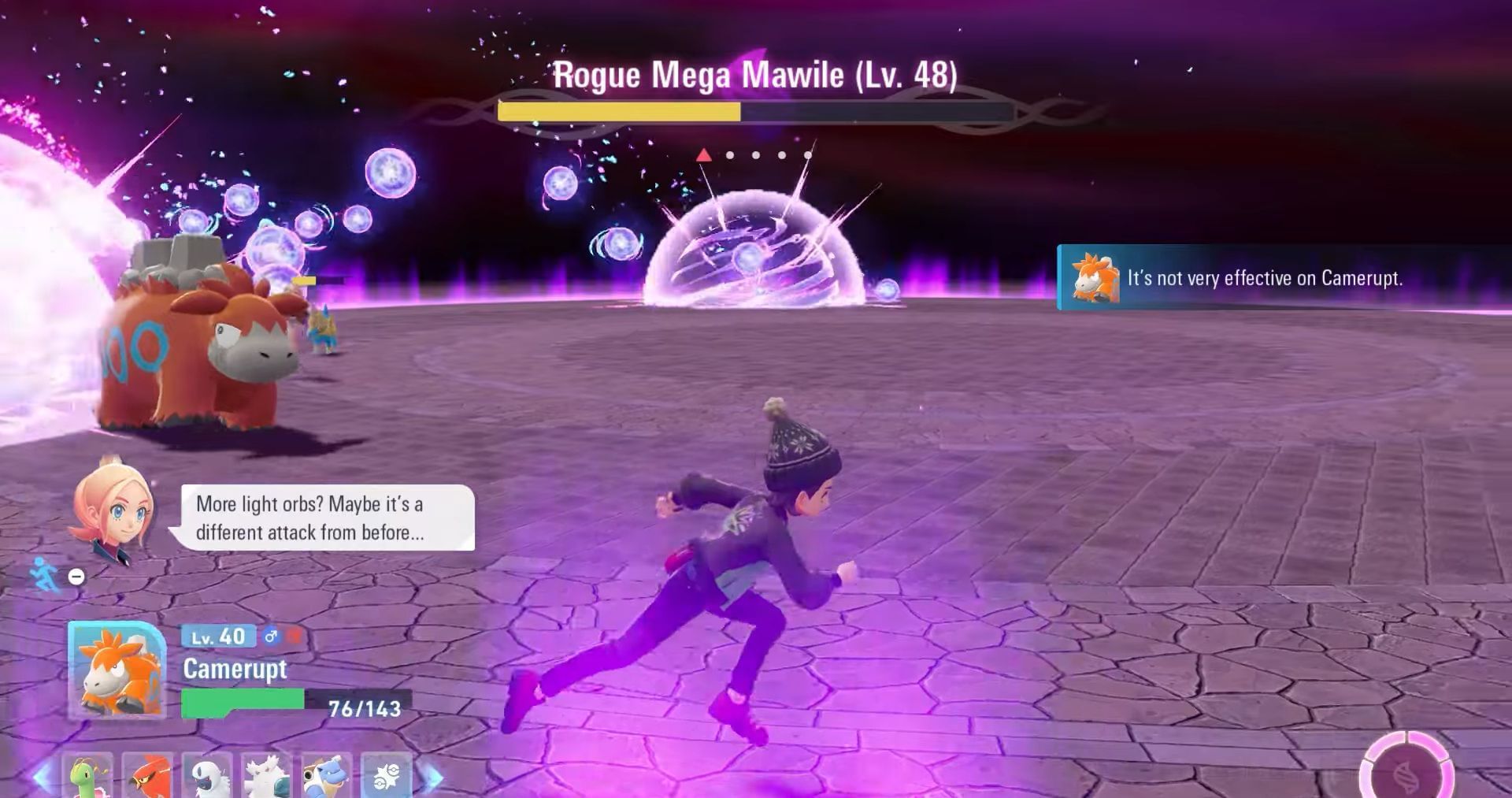 A Rogue Mega Mawile walkthrough: The Orb Attack is arguably the most erratic of Rogue Mega Mawile's skills (Image via The Pokemon Company || Andruidus on YouTube)