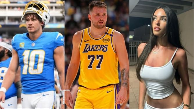 Chargers Star Justin Herbert and GF Madison Beer Turn Heads With Courtside Date Night to Watch Luka Doncic and Lakers