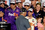 Denny Hamlin with Joe Gibbs after winning the 2019 Daytona 500. Source: Imagn