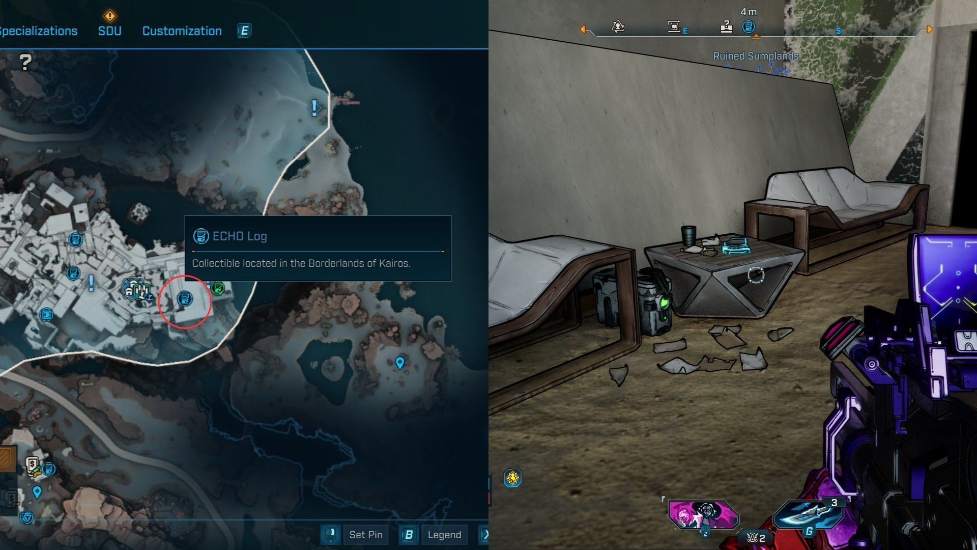Ruined Sumplands ECHO Log #2 location in Borderlands 4 (Image via 2K)