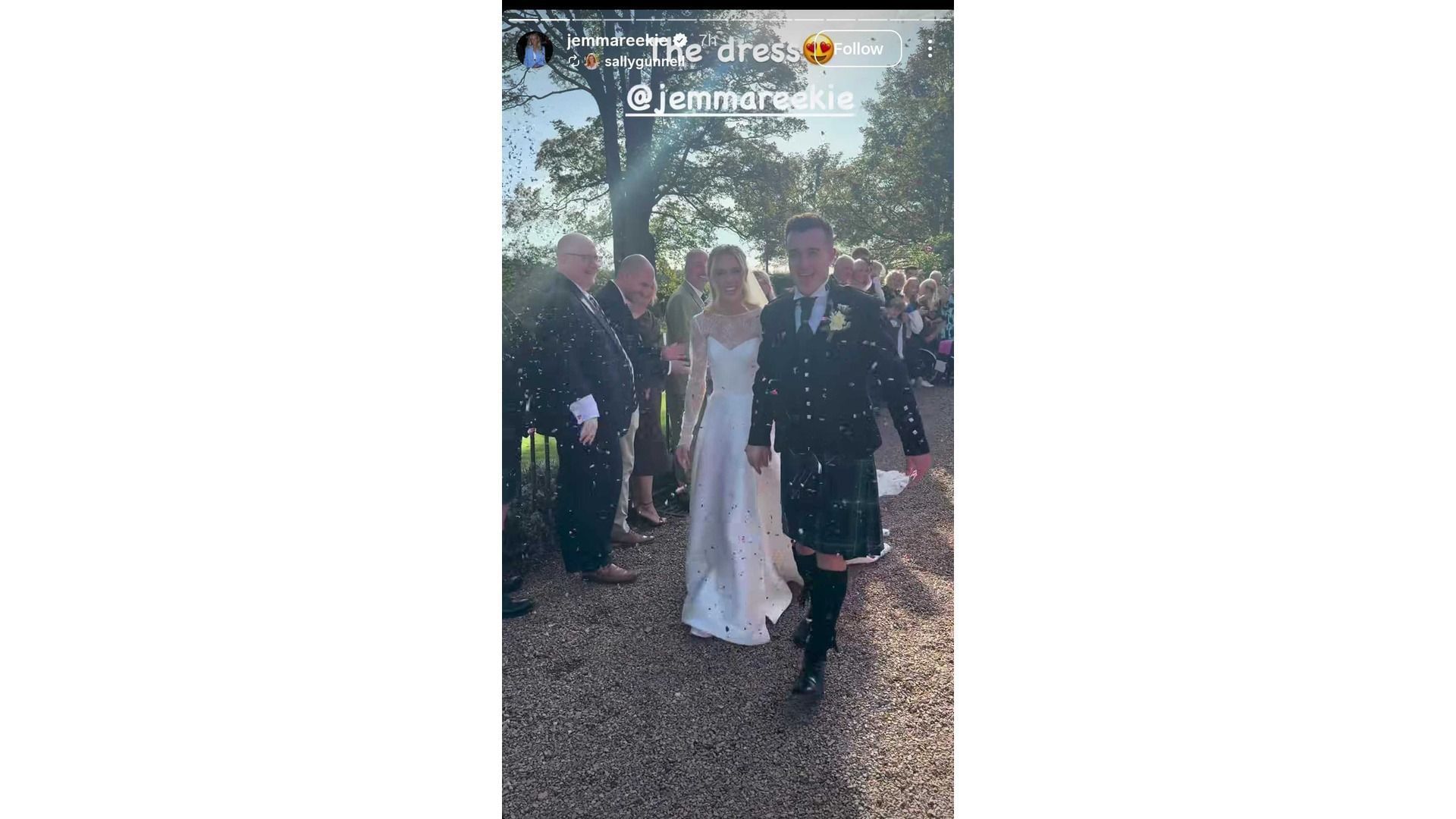 Screenshot of Reekie&#039;s Instagram story feat the couple (Image via: @jemmareekie on IG)