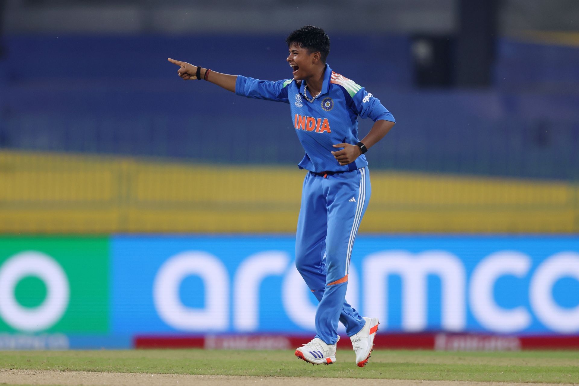 Kranti Goud delivered a penetrative and economical spell against Pakistan. [P/C: Getty]