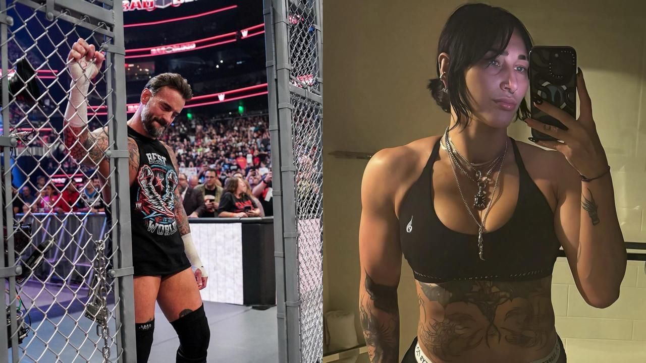 CM Punk and Rhea Ripley! (Images from WWE.com)