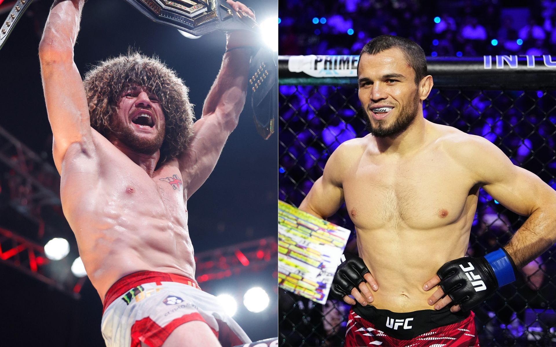 Merab Dvalishvili (left) holds a win over Umar Nurmagomedov (right). [Images courtesy: Getty Images]