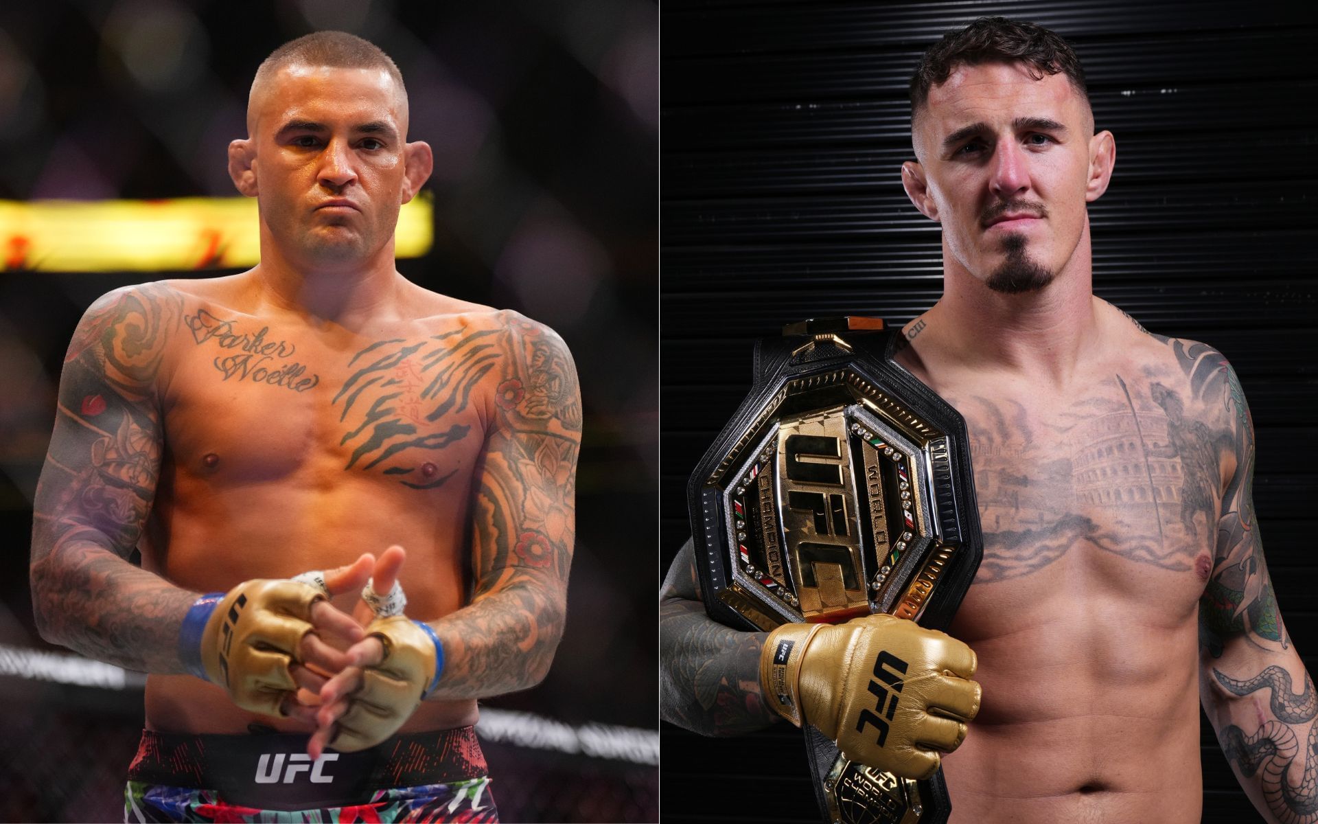 Dustin Poirier (left) doesn