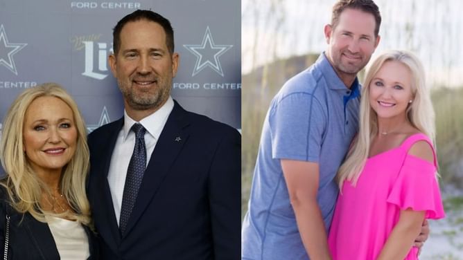 Brian Schottenheimer’s wife Gemmi flaunts $1,790 Saint Laurent bag with cowl neck top as Cowboys beat Commanders 44-22 in Week 7