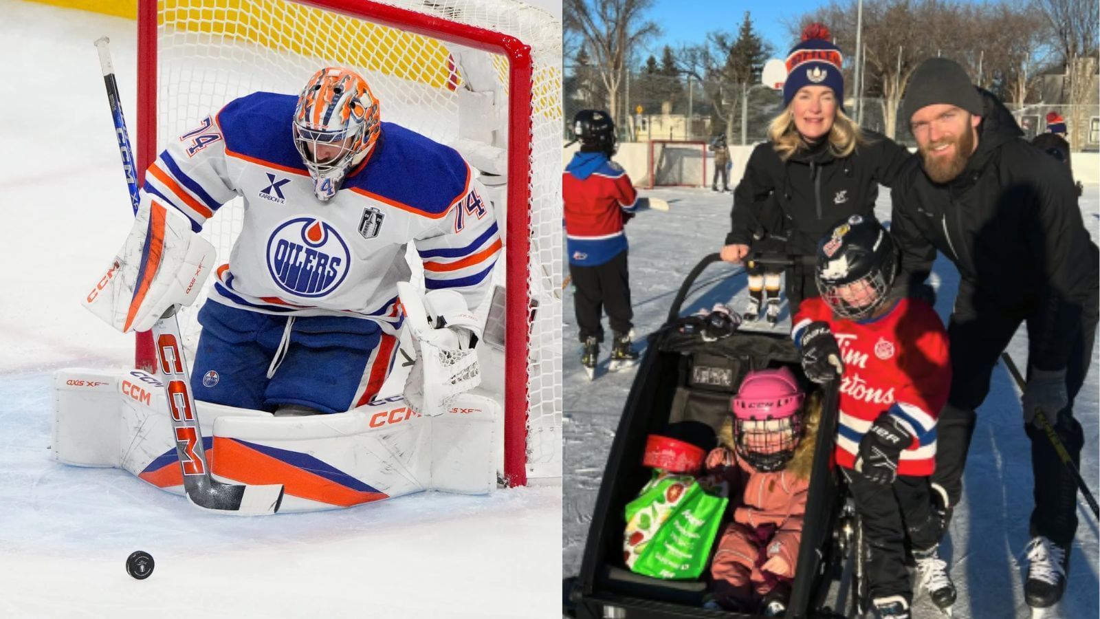 Fans roast Stuart Skinner as Mattias Ekholm&rsquo;s son snipes top corner in practice