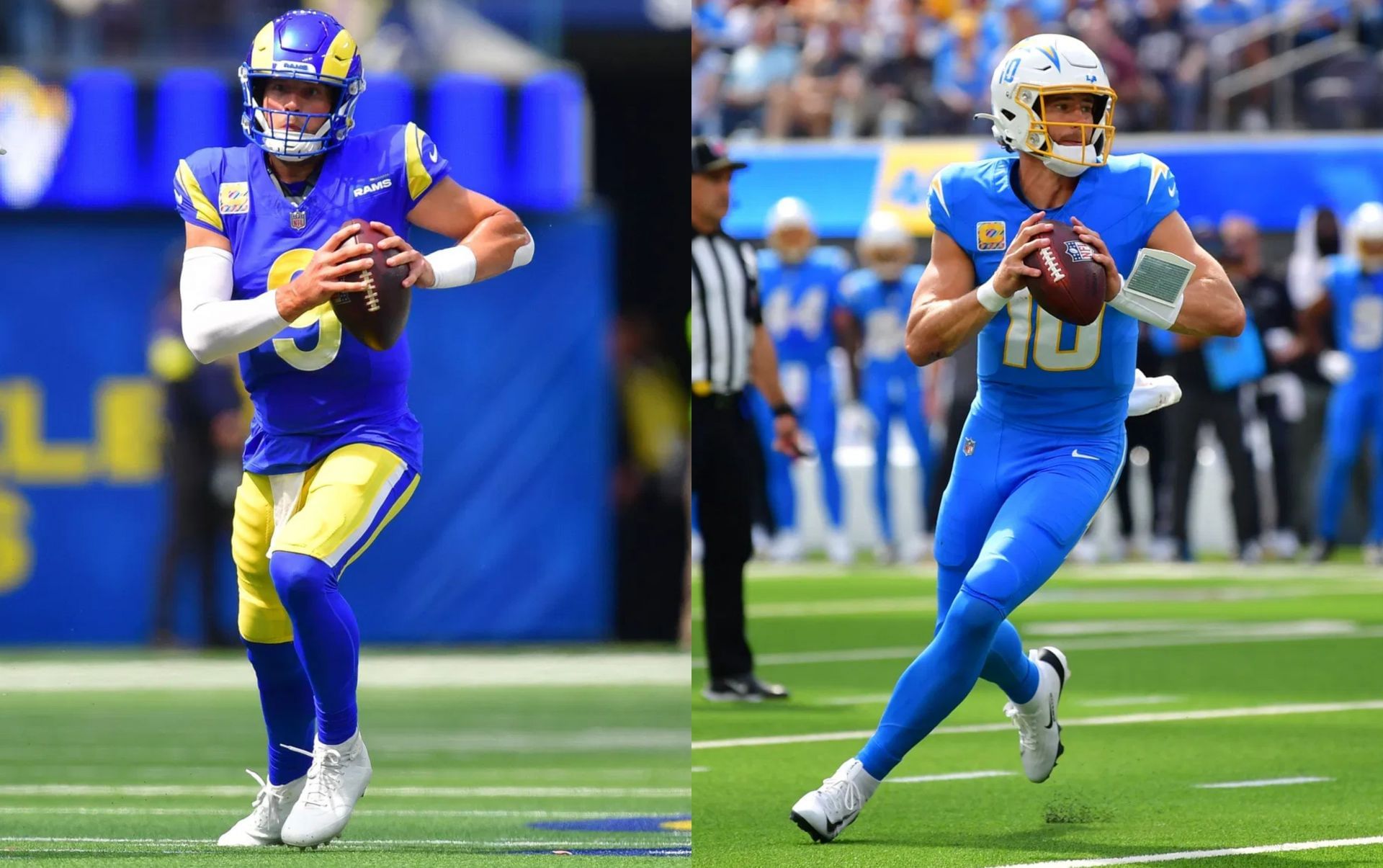 Matthew Stafford or Justin Herbert? Which QB should I start in Week 6 Fantasy Football (Credits: IMAGN)