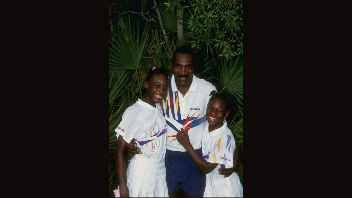 Venus Williams(left) Richard Williams(center) and Serena Williams(right)