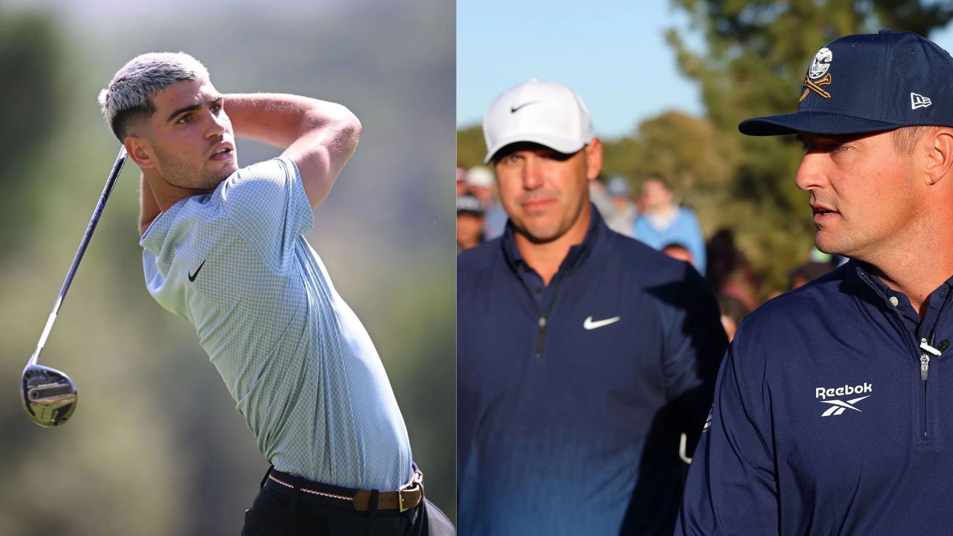 Carlos Alcaraz - Brooks Koepka and Bryson DeChambeau - Source - Getty
