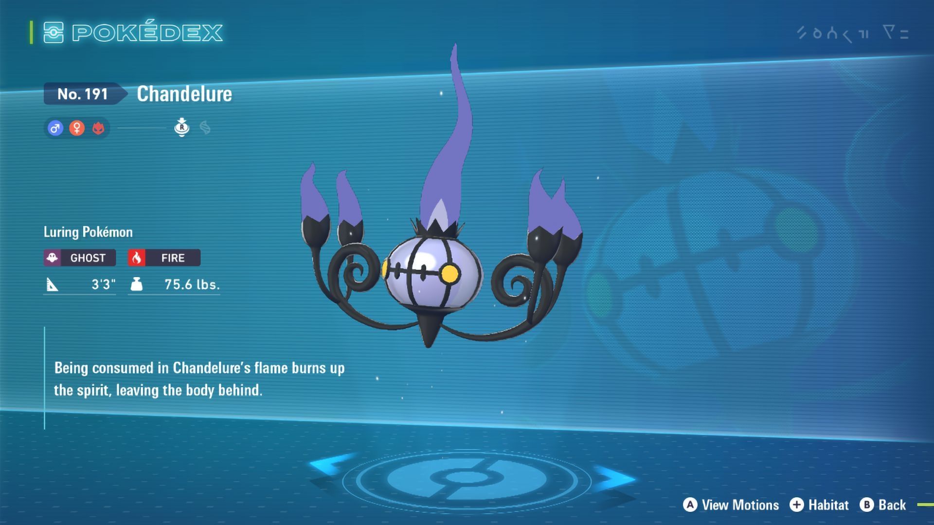 Chandelure in Legends Z-A (Image via The Pokemon Company)