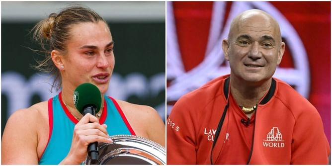 "Tennis became something bigger when I lost my father" - Aryna Sabalenka makes emotional admission as Andre Agassi looks on