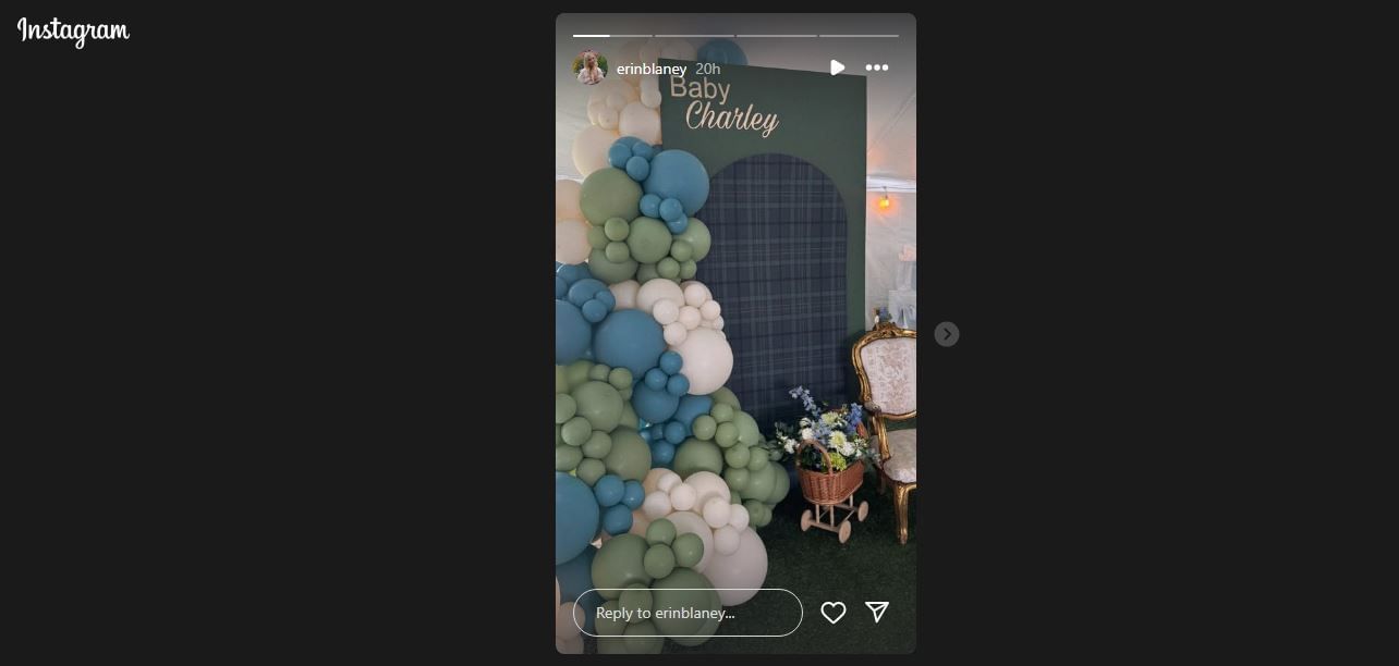 Erin Blaney&#039;s story (October 4). Source: Screenshot via Instagram @erinblaney