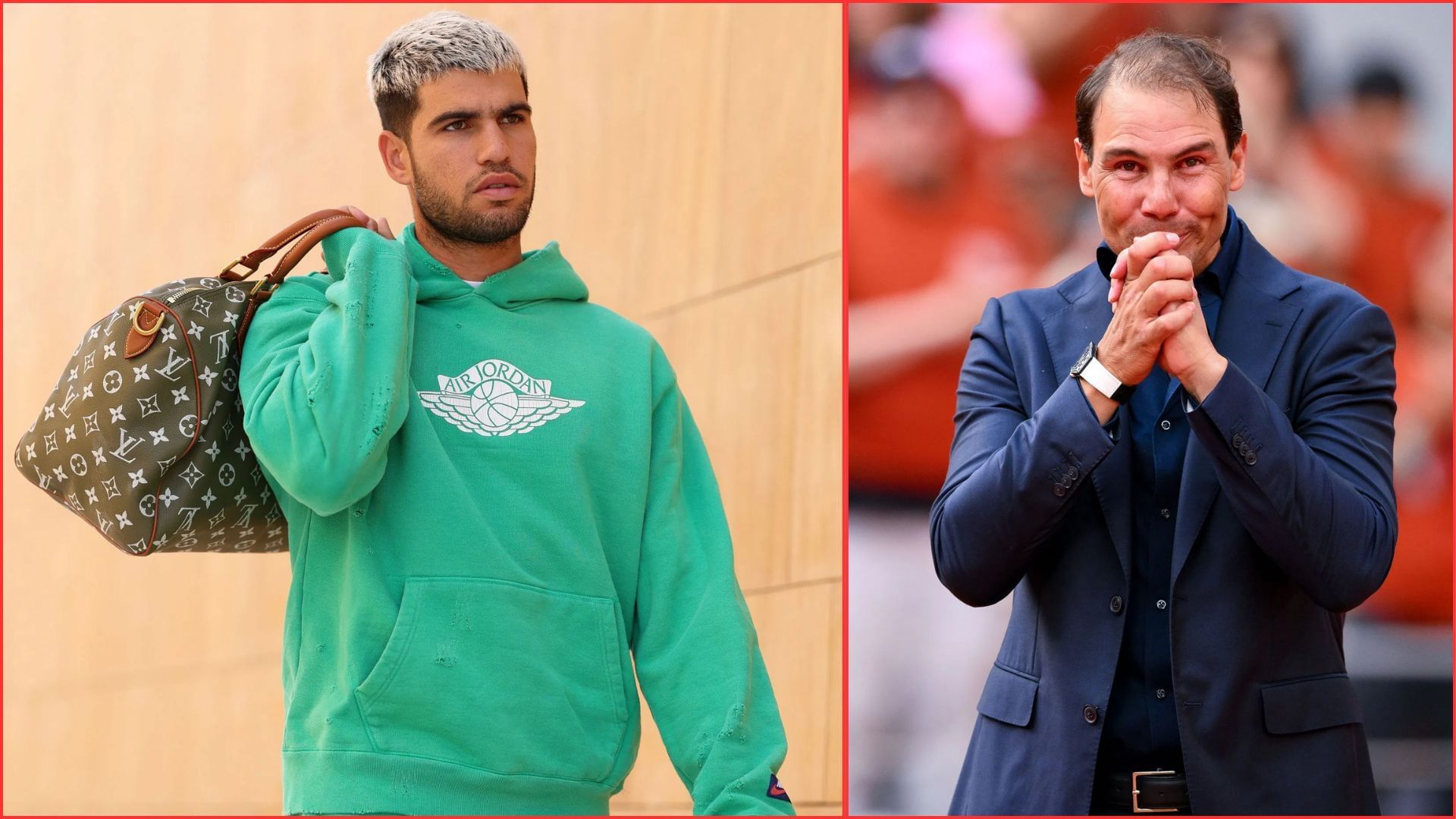 Carlos Alcaraz (L) Rafael Nadal | Getty