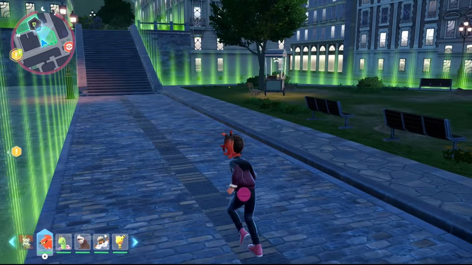Take the stairs in Wild Zone 17 to find Skarmory soaring above (Image via YouTube/@TechnoTrainer)