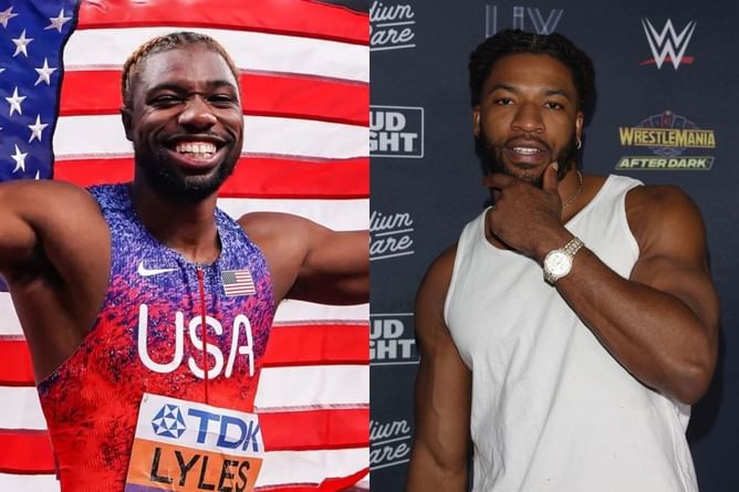 "World Champion of what?” - Noah Lyles reacts to Trick Williams’ title while showing off his gold medals