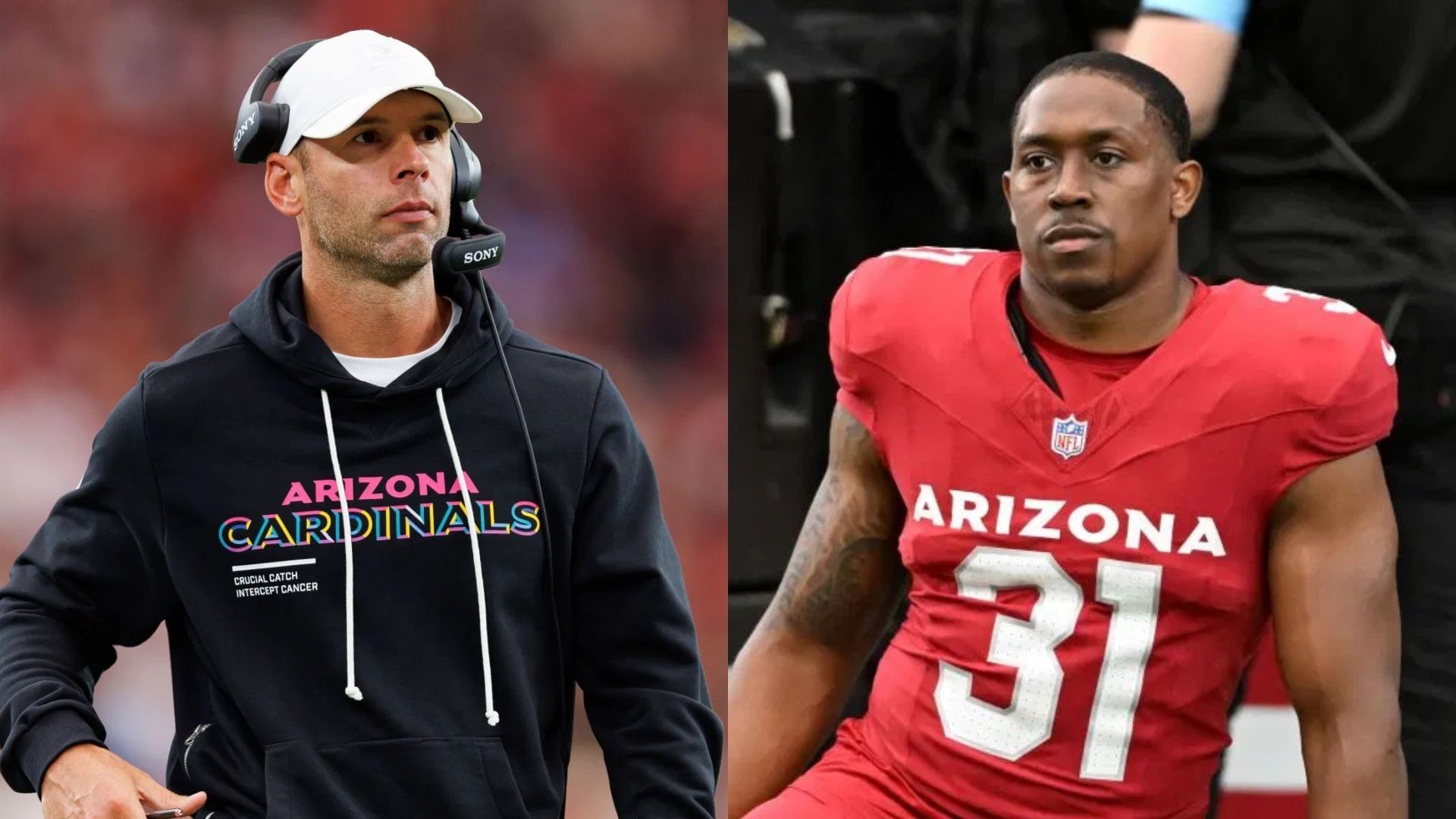 Emari Demercado angered Jonathan Gannon by fumbling a touchdown vs. Titans - via Getty/CMS
