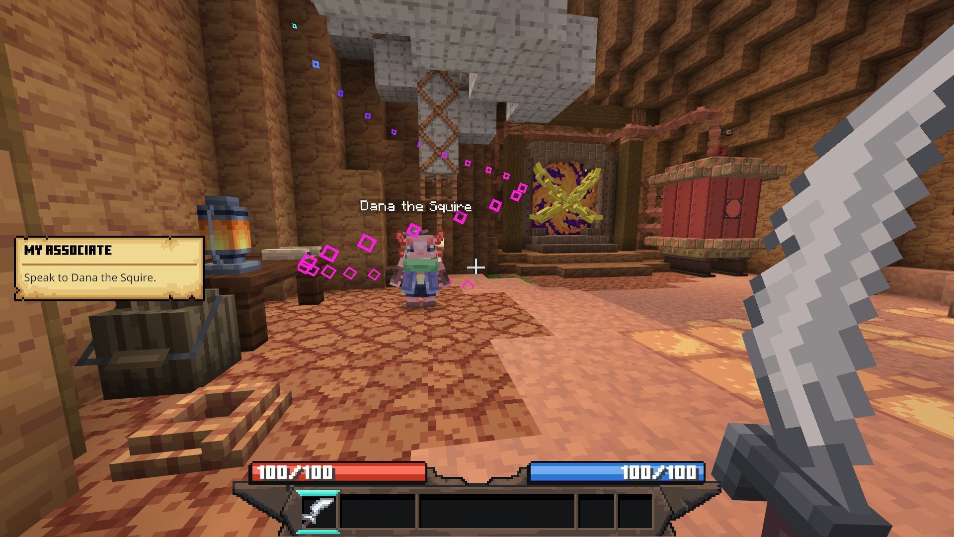 Players are spawned on a mysterious island full of loot in the SoulSteel server for Minecraft Bedrock Edition (Image via Sportskeeda Gaming || Mojang Studios/Noxcrew)
