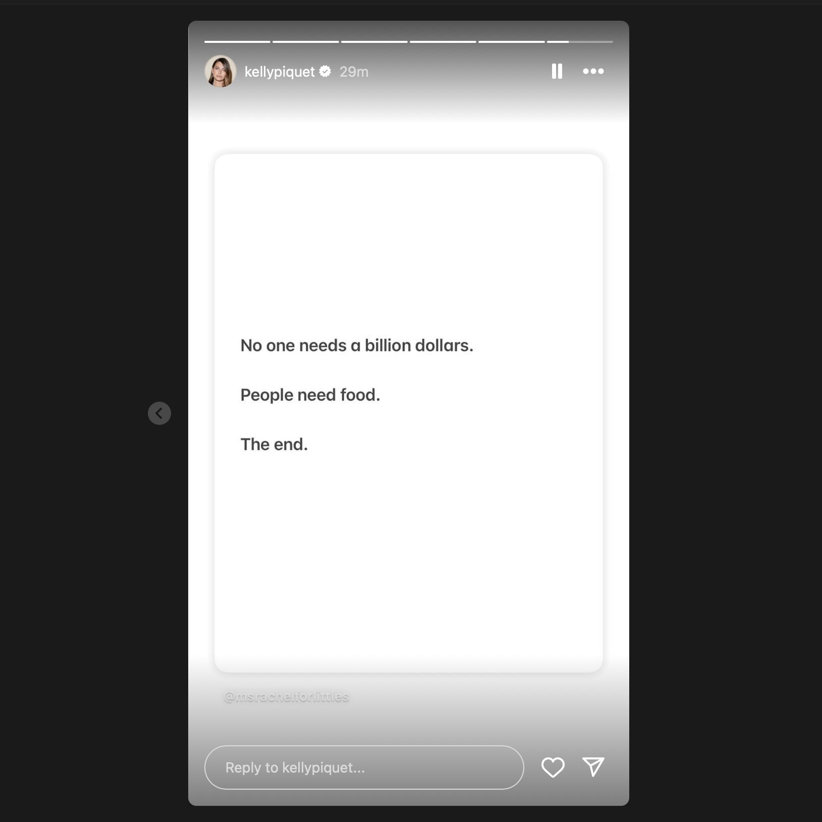 Screen grab of Kelly Piquet&#039;s Instagram story [via Instagram/@kellypiquet]