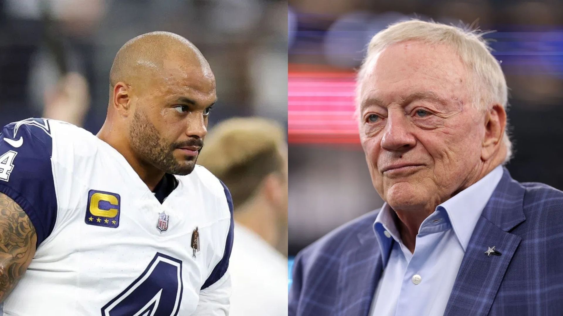 Dak Prescott defends Jerry Jones - via Getty/CMS