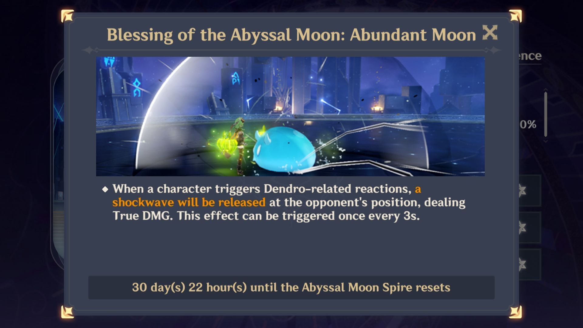 Genshin Impact Luna I Spiral Abyss (Phase 2) Blessing of the Abyssal Moon (Image via Sportskeeda Gaming/HoYoverse)