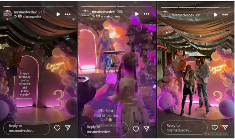 Screenshots of Daria Medvedeva&#039;s Instagram stories | Source: IG/mrsmedvedev