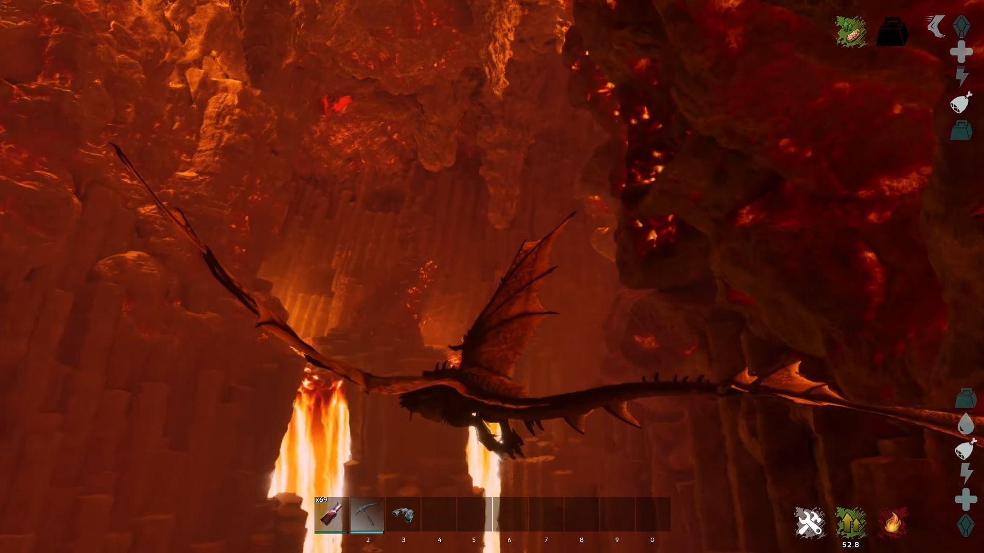 Inside the active volcano (Image via Studio Wildcard | YouTube/Jonna-X)
