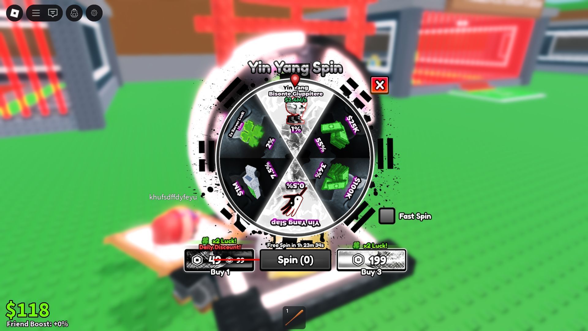 Bisonte Giuppitere is obtainable through Roulette spins (Image via Roblox)