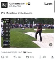 Phil Mickelson's Incredible Bunker Shot _ Image source: via X/@GolfonFOX