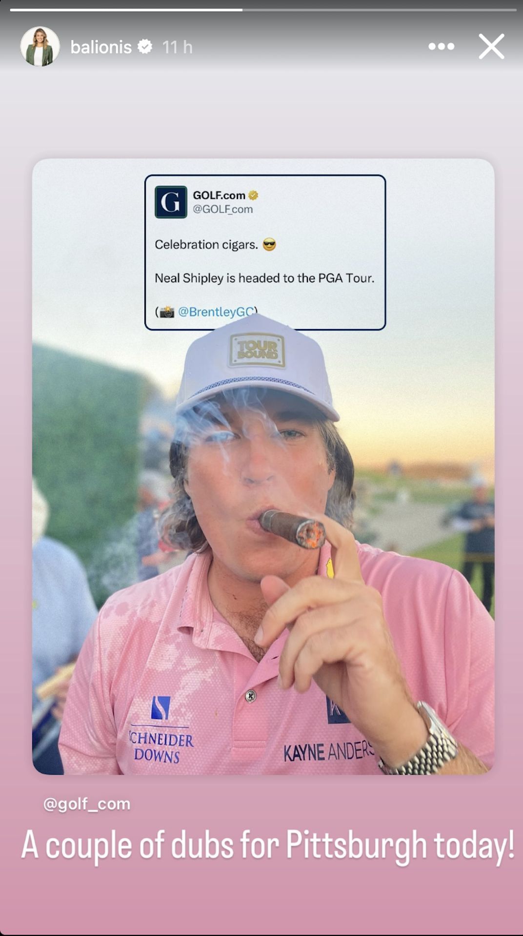 Amanda Balionis reacts to Neal Shipley&#039;s latest milestone (Image via Instagram @balionis)