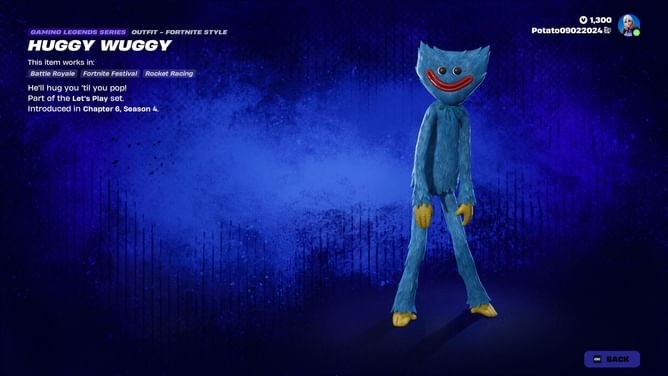 How to get the Huggy Wuggy skin in Fortnite