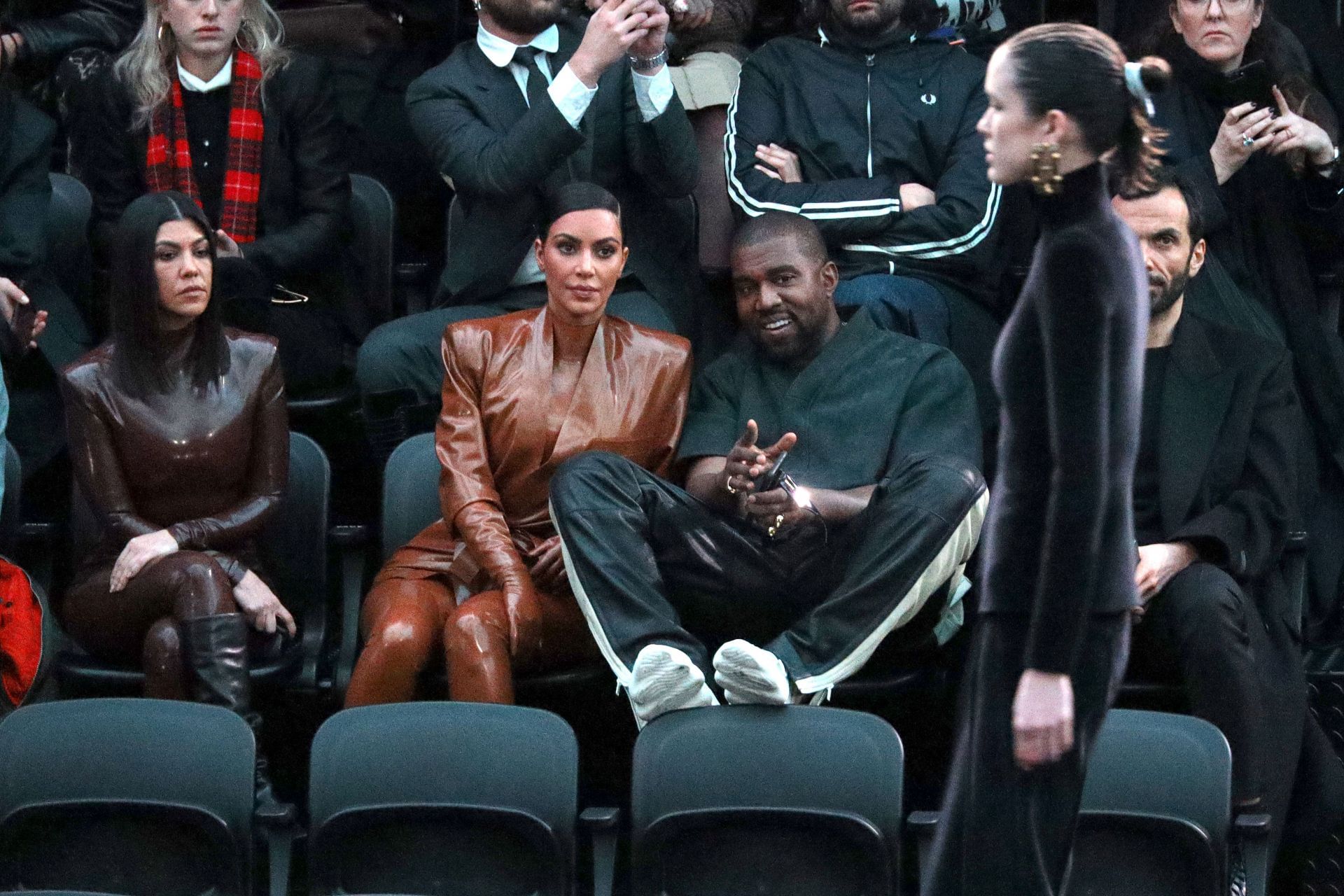 Kim Kardashian and Kanye West at Balenciaga : Front Row - Paris Fashion Week Womenswear Fall/Winter 2020/2021 (Image via Getty)