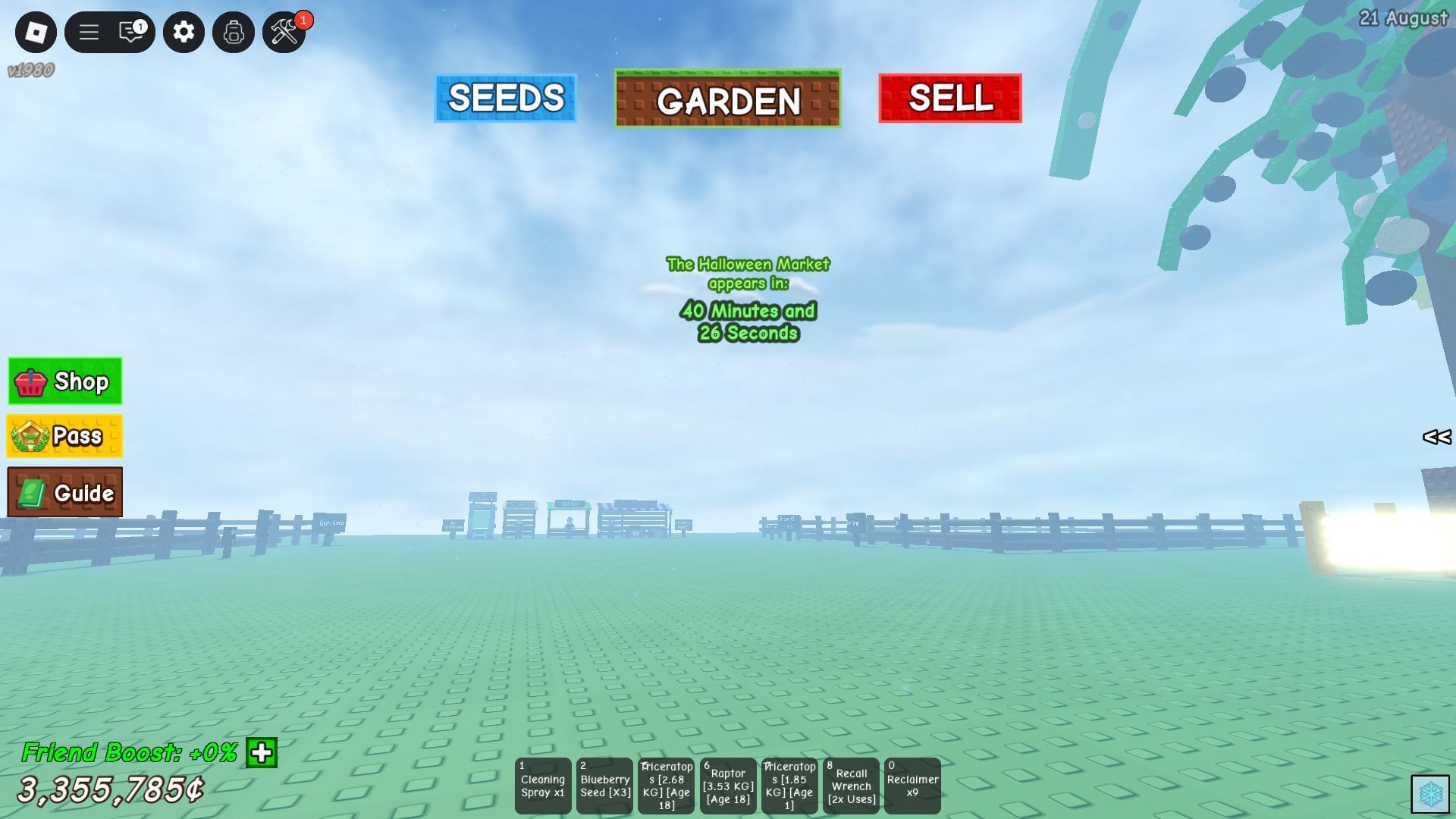 The Halloween Market shows up once every hour (Image via Roblox)