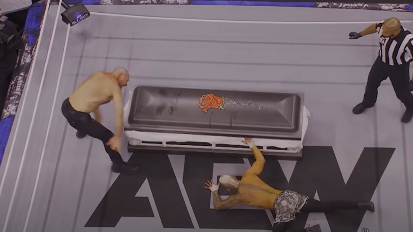 The champion was involved in a coffin match at All Out [Image via AEW